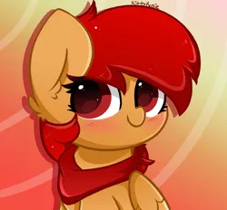 Size: 2800x2600 | Tagged: safe, artist:kittyrosie, derpibooru import, oc, unofficial characters only, pegasus, pony, bandana, blushing, commission, ear fluff, image, pegasus oc, png, wings