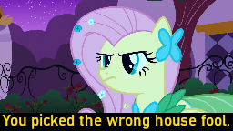 Size: 256x144 | Tagged: safe, artist:kosmo, derpibooru import, edit, edited screencap, screencap, fluttershy, pegasus, pony, the best night ever, big smoke, clothes, dress, female, gala dress, grand theft auto, gta san andreas, image, mare, png, quote, solo