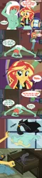 Size: 935x3979 | Tagged: suggestive, artist:excelso36, derpibooru import, sunset shimmer, oc, oc:ruby sword, human, equestria girls, and then sex happened, apartment, barefoot, canon x oc, clothes, discarded clothing, face down ass up, feet, female, humanized, image, imminent rape, imminent sex, jacko challenge, jpeg, male, male feet, meme, mobile phone, phone, pouting, sex toy, showing off, strapon, this will end in pain, towel on head, undressing