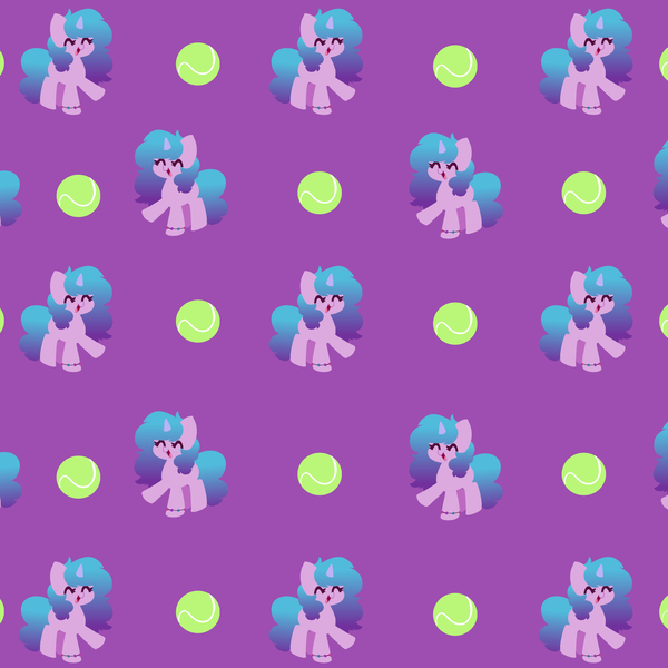 Size: 3500x3500 | Tagged: safe, artist:kittyrosie, derpibooru import, izzy moonbow, pony, unicorn, ^^, ball, bracelet, eyes closed, female, g5, horn, image, izzy's tennis ball, jewelry, mare, open mouth, png, purple background, simple background, tennis ball, wallpaper