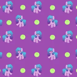 Size: 3500x3500 | Tagged: safe, artist:kittyrosie, derpibooru import, izzy moonbow, pony, unicorn, ^^, ball, bracelet, eyes closed, female, g5, horn, image, izzy's tennis ball, jewelry, mare, open mouth, png, purple background, simple background, tennis ball, wallpaper