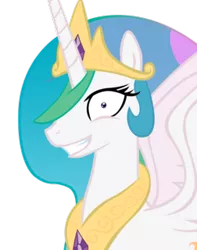 Size: 252x320 | Tagged: artist needed, source needed, safe, derpibooru import, princess celestia, alicorn, pony, creepy, female, image, mare, png, shrunken pupils, simple background, smiling, solo, spread wings, transparent background, wings, yandelestia