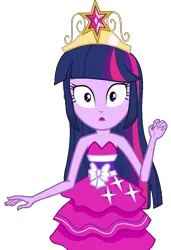 Size: 740x1080 | Tagged: safe, artist:fireluigi29, derpibooru import, edit, edited screencap, screencap, twilight sparkle, equestria girls, equestria girls (movie), background removed, bare shoulders, big crown thingy, element of magic, fall formal outfits, female, huh, image, jewelry, not a vector, noticing something, png, regalia, simple background, sleeveless, solo, strapless, transparent background, twilight ball dress