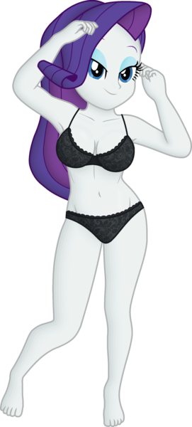 Size: 1377x3044 | Tagged: suggestive, derpibooru import, edit, editor:ah96, rarity, equestria girls, belly button, black underwear, bra, breast edit, breasts, cleavage, clothes, female, image, lace underwear, ms paint, panties, png, shading, simple background, solo, solo female, transparent background, underwear, underwear edit