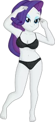 Size: 1377x3044 | Tagged: suggestive, derpibooru import, edit, editor:ah96, rarity, equestria girls, belly button, black underwear, bra, breast edit, breasts, cleavage, clothes, female, image, lace underwear, ms paint, panties, png, shading, simple background, solo, solo female, transparent background, underwear, underwear edit
