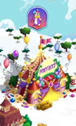 Size: 335x551 | Tagged: safe, derpibooru import, ponyacci, balloon, circus, gameloft, image, png, the anonymous campsite