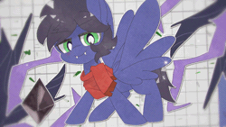 Size: 1280x720 | Tagged: safe, artist:lexiedraw, derpibooru import, oc, oc:fenris ebonyglow, unofficial characters only, original species, pegasus, pony, timber pony, timber wolf, animated, gif, image, loop, male, species swap