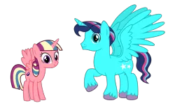 Size: 5299x3352 | Tagged: source needed, safe, anonymous artist, derpibooru import, oc, oc:prince aster novaheart, oc:princess selene novaheart, unofficial characters only, alicorn, pony, fanfic:cat's cradle, absurd resolution, alicorn oc, brother, brother and sister, closed mouth, cute, cutie mark, eyebrows, eyelashes, eyes open, family, female, full body, g4, happy, hooves, horn, image, looking at you, male, mare, multicolored mane, multicolored tail, nostrils, offspring, parent:oc:prince nova sparkle, parent:princess flurry heart, parents:canon x oc, png, prince, princess, product of incest, raised hoof, royalty, shakespearicles, show accurate, siblings, simple background, sister, smiling, spread wings, stallion, standing, tail, transparent background, vector, wall of tags, wings