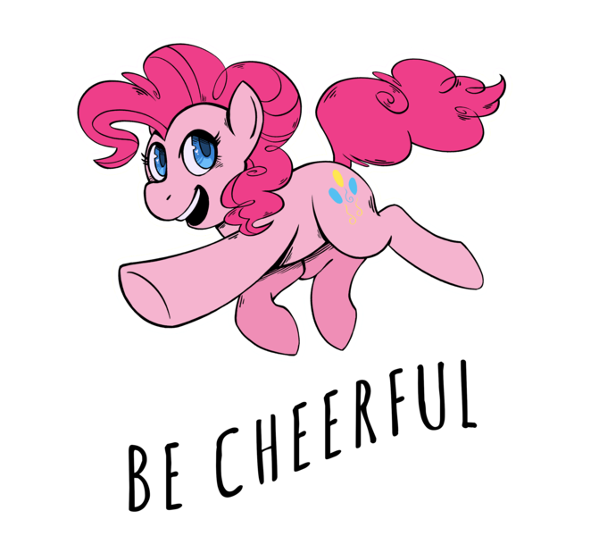 Size: 3000x2682 | Tagged: safe, artist:overlordneon, edit, editor:edits of hate, part of a set, pinkie pie, earth pony, pony, female, happy, image, looking at you, open mouth, open smile, png, positive ponies, simple background, smiling, solo, text, transparent background, white outline