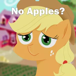 Size: 5000x5000 | Tagged: safe, artist:reinbou, derpibooru import, applejack, earth pony, pony, green eyes, hat, image, meme, no bitches?, png, solo