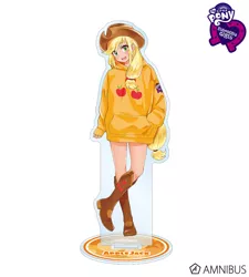 Size: 720x800 | Tagged: safe, artist:yoshit_m, derpibooru import, official, applejack, equestria girls, amnibus, boots, clothes, cowboy boots, cowboy hat, cutie mark, cutie mark on clothes, equestria girls logo, female, green eyes, hat, hoodie, human coloration, image, jpeg, merchandise, shirt, shoes, simple background, white background