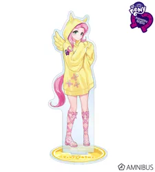 Size: 720x800 | Tagged: safe, artist:yoshit_m, derpibooru import, official, fluttershy, equestria girls, amnibus, clothes, cutie mark, cutie mark on clothes, equestria girls logo, feet, female, hoodie, human coloration, image, jpeg, merchandise, pink hair, sandals, simple background, sleeveless, smiling, white background