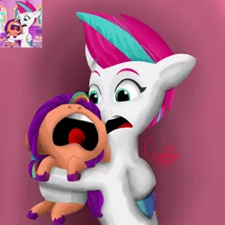 Size: 1280x1280 | Tagged: safe, artist:cjv2004, derpibooru import, screencap, sunny starscout, zipp storm, pegasus, pony, my little pony: tell your tale, spoiler:g5, spoiler:my little pony: tell your tale, spoiler:tyts01e15, female, filly, foal, g5, image, making a foal of me, png, screaming