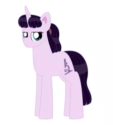 Size: 1688x1874 | Tagged: safe, artist:queenderpyturtle, derpibooru import, oc, oc:pluto, pony, unicorn, crack ship offspring, female, image, jpeg, mare, offspring, parent:gladmane, parent:twinkleshine, simple background, solo, white background