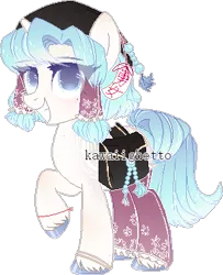 Size: 308x379 | Tagged: safe, artist:kawaiighetto, derpibooru import, oc, unofficial characters only, pony, unicorn, bag, base used, eyelashes, grin, hat, horn, image, png, saddle bag, simple background, smiling, solo, transparent background, unicorn oc, unshorn fetlocks