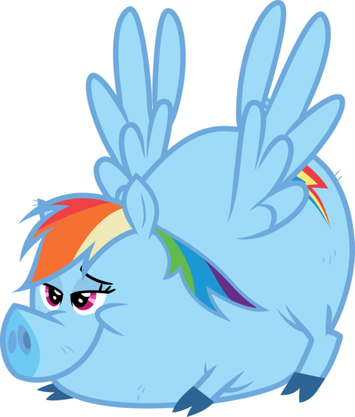 Size: 1125x1321 | Tagged: safe, derpibooru import, rainbow dash, pig, bedroom eyes, image, iwtcird, meme, pigified, png, simple background, solo, species swap, spread wings, stretching, transparent background, wingboner, wings