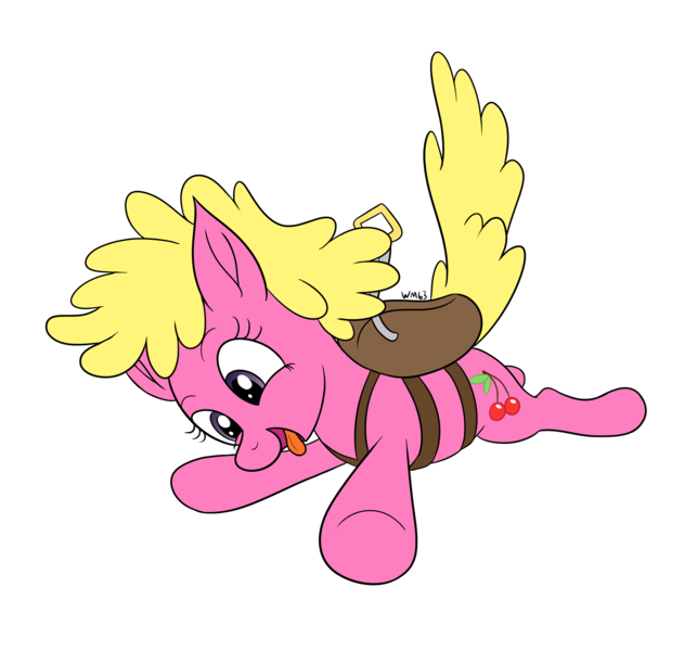 Size: 2456x2293 | Tagged: safe, cherry berry, earth pony, pony, /mlp/ con, /mlp/ con 2022, female, image, looking down, mare, open mouth, png, requested art, simple background, skydiving, skydiving gear, transparent background
