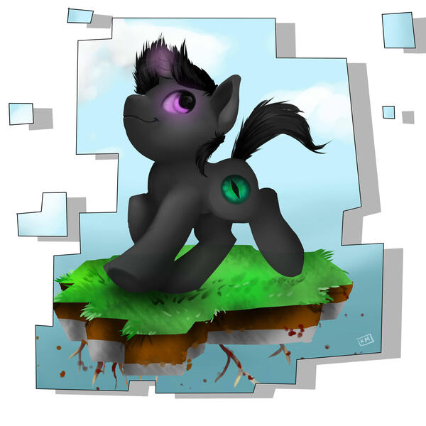 Size: 2449x2449 | Tagged: safe, artist:katemaximova, derpibooru import, ponified, enderman, enderpony, pony, unicorn, crossover, horn, image, jpeg, male, minecraft, simple background, solo, white background