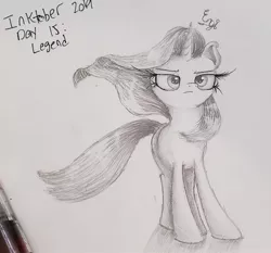 Size: 2049x1913 | Tagged: safe, artist:engi, derpibooru import, starlight glimmer, pony, unicorn, the ending of the end, image, jpeg, pencil drawing, photo, simple background, traditional art