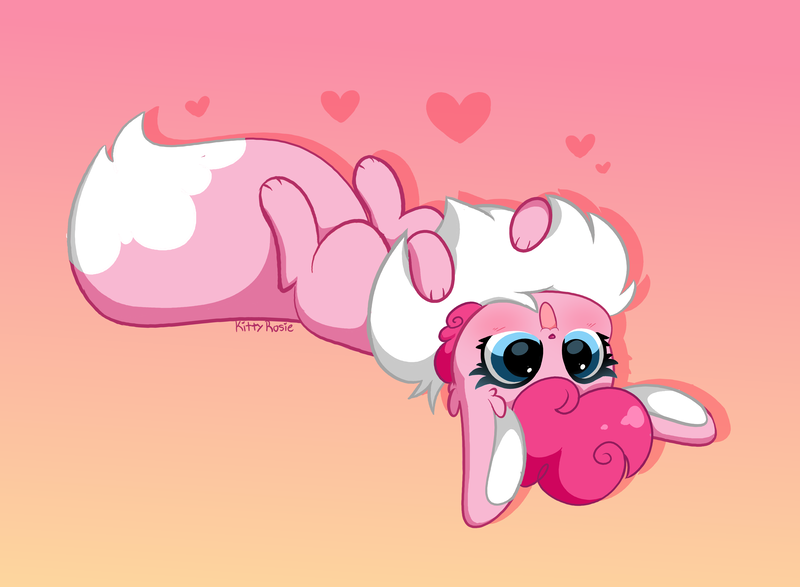 Size: 5144x3776 | Tagged: safe, artist:kittyrosie, derpibooru import, part of a set, pinkie pie, eevee, blushing, chest fluff, cute, cuteness overload, diapinkes, ear fluff, gradient background, heart, image, kittyrosie is trying to murder us, open mouth, open smile, png, pokefied, pokémon, simple background, smiling, solo, species swap, sweet dreams fuel, weapons-grade cute