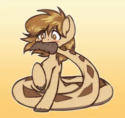 Size: 2000x1881 | Tagged: safe, artist:koapony, derpibooru import, oc, unofficial characters only, original species, rattlesnake, snake, snake pony, biting, blushing, fangs, female, gradient background, image, jpeg, simple background, solo