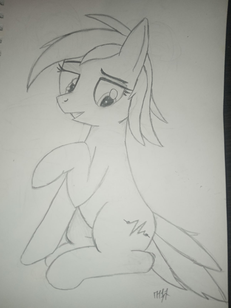 Size: 1200x1600 | Tagged: safe, artist:m37, derpibooru import, oc, earth pony, pony, female, image, pencil drawing, photo, png, solo, solo female, traditional art