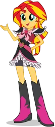 Size: 288x659 | Tagged: safe, artist:mlgskittles, derpibooru import, sunset shimmer, equestria girls, boots, clothes, dress, high heel boots, image, png, shoes, simple background, solo, transparent background, vector