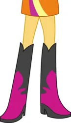 Size: 828x1423 | Tagged: safe, artist:teentitansfan201, derpibooru import, sunset shimmer, equestria girls, boots, clothes, high heel boots, image, jacket, jpeg, leather jacket, legs, pictures of legs, shirt, shoes, skirt, solo