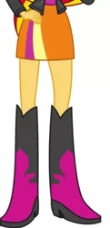 Size: 803x1655 | Tagged: safe, artist:teentitansfan201, derpibooru import, sunset shimmer, equestria girls, boots, clothes, high heel boots, image, jacket, jpeg, leather jacket, legs, pictures of legs, shirt, shoes, skirt, solo