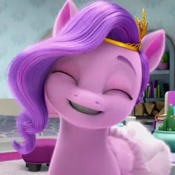 Size: 1080x1080 | Tagged: safe, derpibooru import, screencap, pipp petals, pegasus, pony, my little pony: make your mark, spoiler:my little pony: make your mark, cropped, eyes closed, female, g5, image, mare, png, smiling, solo