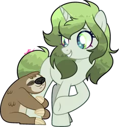 Size: 1280x1365 | Tagged: safe, artist:kurosawakuro, derpibooru import, oc, oc:matcha greens, unofficial characters only, pony, sloth, unicorn, base used, female, image, mare, png, simple background, solo, transparent background