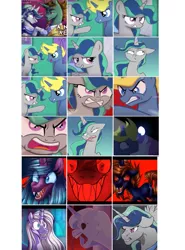 Size: 1517x2048 | Tagged: artist needed, safe, derpibooru import, idw, screencap, radiant hope, oc, oc:light breeze, oc:mythic hope, alicorn, pony, unicorn, alicorn oc, angry, audio drama, clothes, creepy, evil, female, horn, image, jewelry, jpeg, life's a breeze, male, mare, mother and child, mother and daughter, next generation, nightmare fuel, regalia, scary, sharp teeth, stallion, teeth, wings