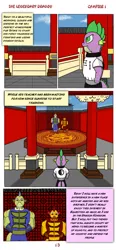 Size: 592x1280 | Tagged: safe, artist:spike-love, derpibooru import, spike, dragon, comic:the legendary dragon story, adult, angry, blue sky, brother, character:wang-liu-khai, character:yang-fu, comic, comic page, excited, full body, image, kung fu, male, master, png, practice room, school, temple, warriors, young