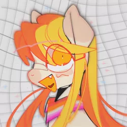 Size: 1024x1024 | Tagged: safe, artist:poneko-chan, derpibooru import, oc, oc:poneco, unofficial characters only, pony, bust, eye clipping through hair, image, jpeg, open mouth, pride, simple background, solo, white background