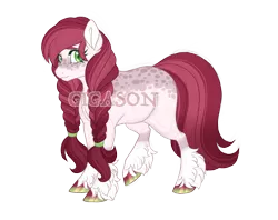 Size: 2900x2300 | Tagged: safe, artist:gigason, derpibooru import, oc, oc:dragonfruit, earth pony, pony, female, image, magical lesbian spawn, mare, obtrusive watermark, offspring, parent:cherry jubilee, parent:nurse redheart, png, simple background, solo, transparent background, unshorn fetlocks, watermark