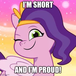 Size: 500x500 | Tagged: safe, derpibooru import, pipp, pipp petals, pegasus, pony, my little pony: tell your tale, adorapipp, cute, female, g5, image, jpeg, mare, meme, pipp is short, solo, subversion, subverted meme, wholesome