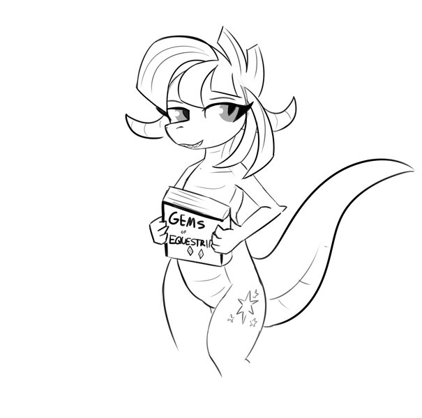 Size: 4096x4065 | Tagged: safe, artist:tjpones, derpibooru import, twilight sparkle, dragon, black and white, book, commission, dragoness, dragonified, female, grayscale, image, jpeg, lineart, monochrome, simple background, solo, species swap, twilidragon, white background