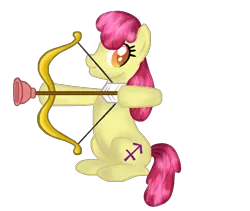 Size: 944x796 | Tagged: safe, artist:onyxdreamyt, derpibooru import, apple bloom, earth pony, pony, alternate cutie mark, bow, female, filly, foal, image, png, sagittarius, simple background, solo, transparent background