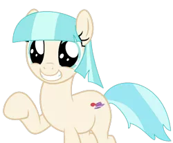 Size: 1186x982 | Tagged: safe, artist:katnekobase, artist:twilyisbestpone, derpibooru import, coco pommel, earth pony, pony, base used, cocobetes, cute, female, happy, image, looking at you, mare, missing accessory, png, raised hoof, simple background, smiling, smiling at you, solo, squee, transparent background
