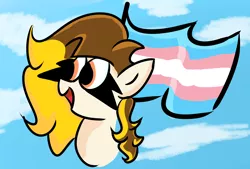 Size: 3160x2140 | Tagged: safe, artist:beepo, derpibooru import, oc, oc:beepo, unofficial characters only, pegasus, pony, female, image, mare, png, pride flag, solo, trans flag