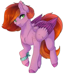 Size: 1765x1981 | Tagged: safe, artist:highrolleryt, derpibooru import, oc, unofficial characters only, pegasus, pony, chest fluff, colored hooves, colored pupils, commission, ear fluff, ear piercing, female, folded wings, full body, hooves, image, mare, pegasus oc, piercing, png, raised hoof, simple background, solo, transparent background, wings, ych result