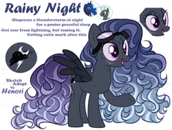 Size: 3700x2800 | Tagged: safe, artist:henorinya, derpibooru import, princess luna, thunderlane, pegasus, pony, curly hair, curly mane, curly tail, cutie mark, eyebrows, female, freckles, fusion, goggles, goggles on head, image, male, mare, open mouth, png, raised hoof, scar, stallion, standing, tail, underhoof