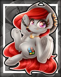 Size: 1519x1920 | Tagged: safe, artist:phoenixrk49, derpibooru import, oc, unofficial characters only, pegasus, pony, ear fluff, eye reflection, female, image, jpeg, mare, reflection, solo, tongue out, wings, zoom layer