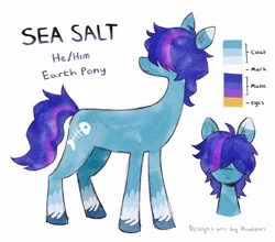 Size: 2048x1800 | Tagged: safe, artist:runkpori, derpibooru import, oc, oc:sea salt, unofficial characters only, earth pony, pony, hair over eyes, image, jpeg, male, reference sheet, simple background, solo, stallion, unshorn fetlocks, white background