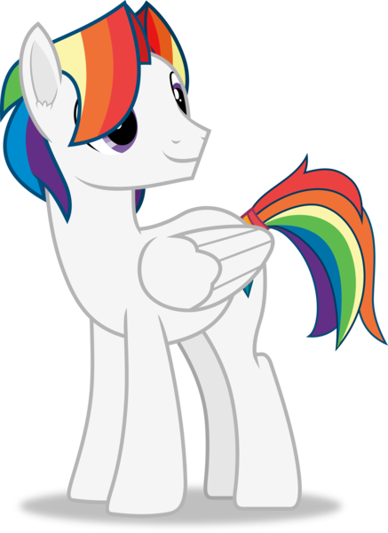 Size: 3014x4134 | Tagged: safe, alternate version, artist:frownfactory, derpibooru import, oc, oc:stratagem, pegasus, pony, image, male, multicolored hair, pegasus oc, pegaus, png, rainbow hair, simple background, solo, stallion, tail, tail wrap, transparent background, vector, wings