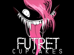 Size: 480x360 | Tagged: grimdark, artist:futret, derpibooru import, pinkie pie, earth pony, pony, fanfic:cupcakes, 2012, animated, black background, darkness, drool, drool string, fangs, female, image, mare, music, pinkamena diane pie, simple background, song, sound, text, tongue out, vulgar, vulgar description, webm, youtube link
