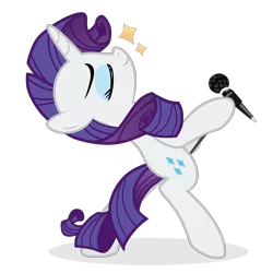 Size: 2000x2000 | Tagged: safe, artist:grapefruit-face, artist:jhayarr23, derpibooru import, edit, rarity, bipedal, crossover, eyes closed, freddie mercury, image, leaning back, microphone, microphone stand, png, pose, queen (band), simple background, smiling, solo, transparent background