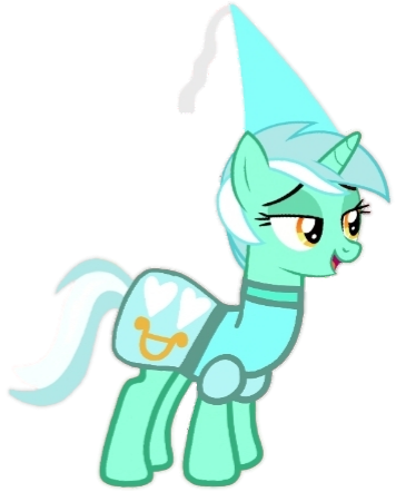 Size: 365x442 | Tagged: safe, artist:darlycatmake, derpibooru import, lyra heartstrings, pony, unicorn, alternate versions at source, amused, clothes, cute, dress, dressup, happy, hat, hennin, image, lidded eyes, looking at someone, looking at something, lyra is amused, lyrabetes, open mouth, png, princess, princess lyra heartstrings, simple background, solo, transparent background