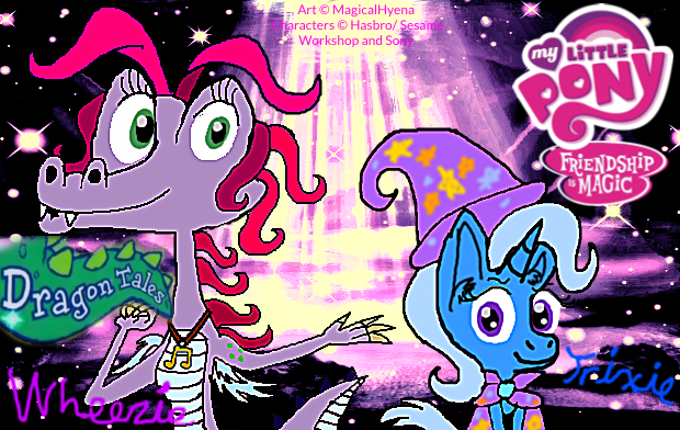 Size: 620x392 | Tagged: safe, artist:magicalhyena-fanart, derpibooru import, trixie, dragon tales, image, kathleen barr, png