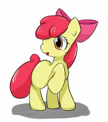 Size: 1796x2041 | Tagged: safe, artist:up_p_ab, derpibooru import, apple bloom, earth pony, pony, female, filly, foal, image, jpeg, looking left, raised hoof, solo